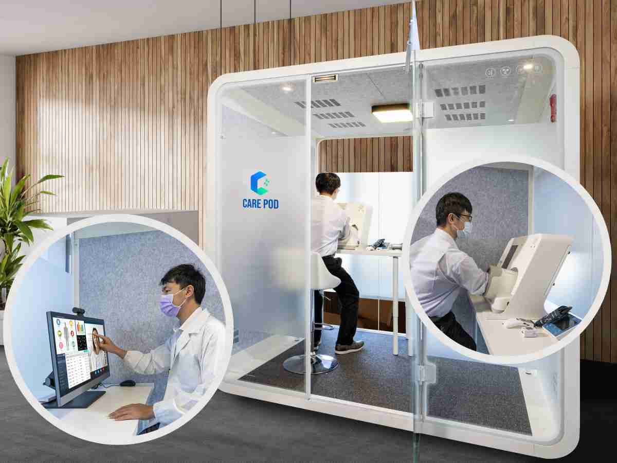 达擎于医疗科技展中展出＂远距诊疗舱＂，，以因应医疗数字化及社会高龄化趋势下、、、、复诊及慢性病患等族群对于远距看诊需求逐渐升高所推出的创新整合方案。。多功能合一、、高隐私性的远距诊疗舱可根据病患端与医师端的不同需求，，提供弹性化及客制化功能，，节省医生和病患的精力及时间