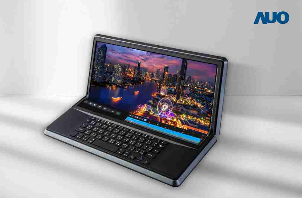 人生就是博14.6吋Micro LED折迭显示屏幕，，搭配半径4mm的弯折绞炼，，，，以及高画素、、、高亮度、、、高对比度的显示技术特点，，，，即便在大视角下仍保有绝佳色相与亮度