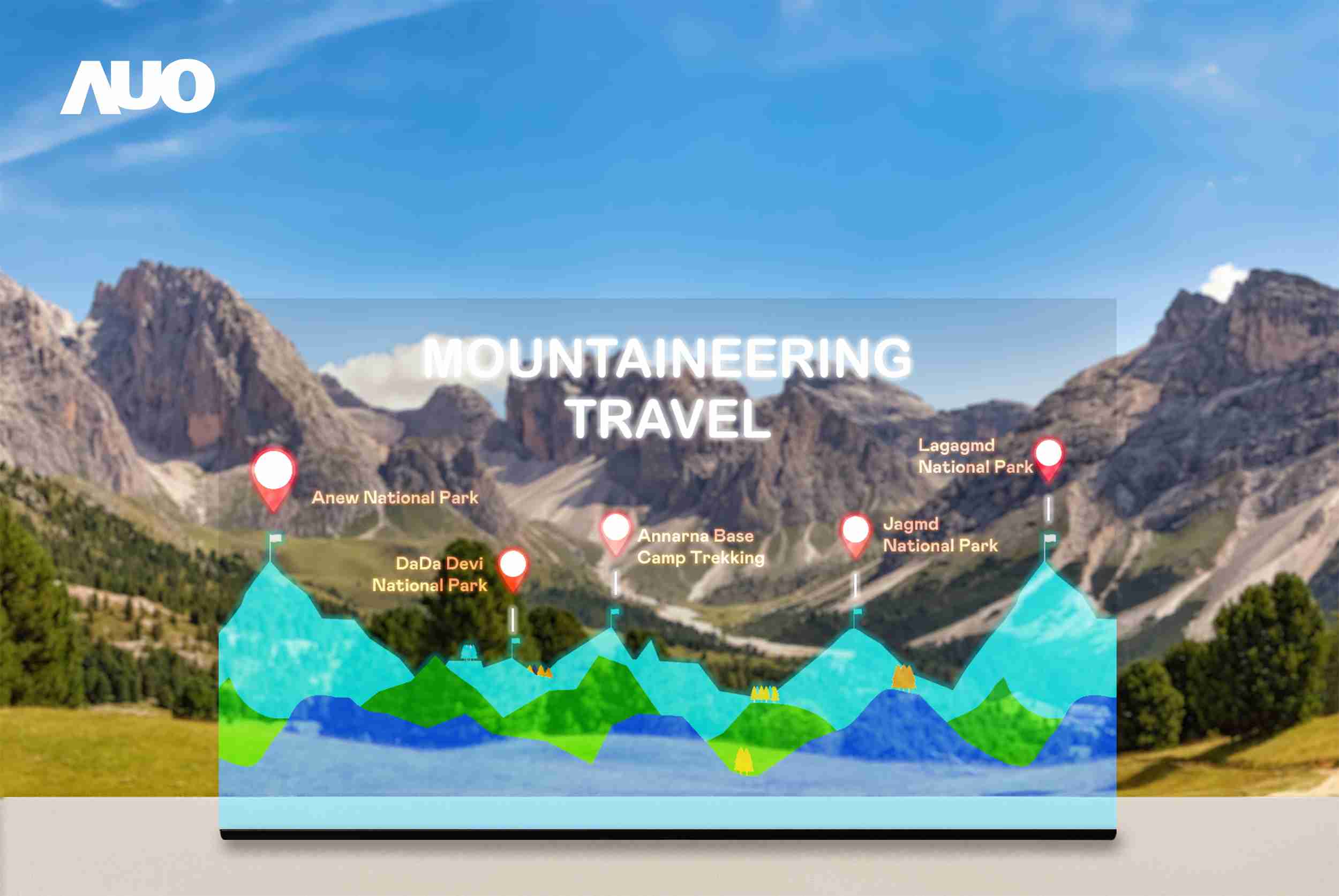 人生就是博展示全球单片尺寸最大(*)42吋透明Micro LED显示器拼接而成的〝64吋透明Micro LED显示器〞，，具备高透明度、、、1,000 nits高亮度、、、、广色域、、、采用三边无边框的无缝拼接等多重特色，，呈现超高清、、、细腻画质而不遮挡后方视觉，，，满足层峰需求，，，可广泛运用于零售、、艺术展览或商业空间等场域